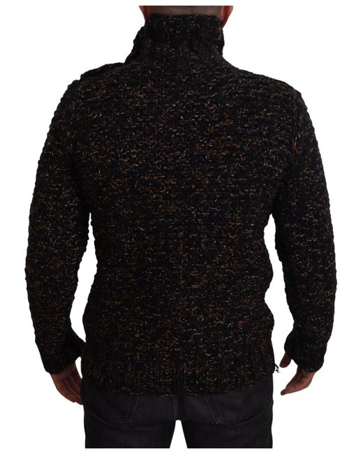 Dolce & Gabbana Black Handmade Turtleneck Sweater for men