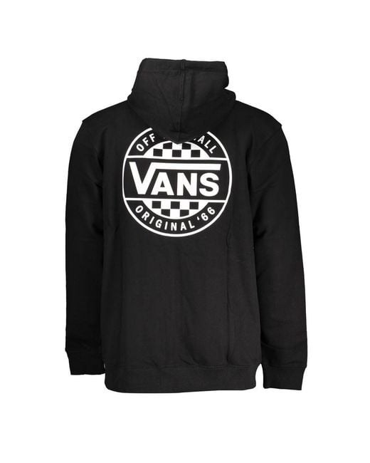 Vans Black Sleek Zip Hoodie With Logo Print for men