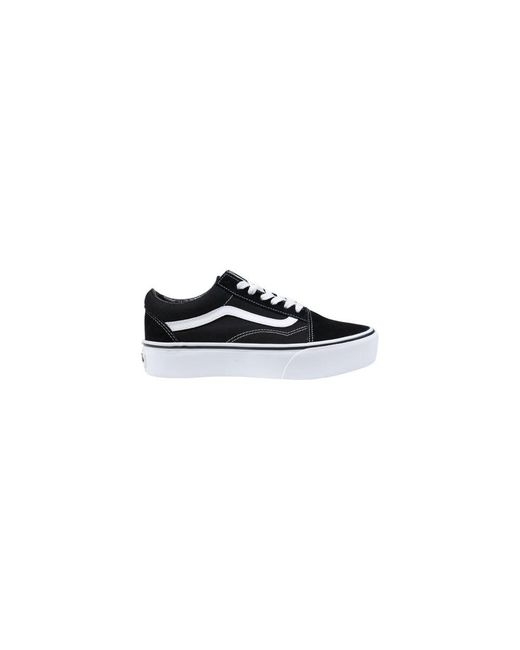 Vans Blue Black And White Fabric Platform Sneakers