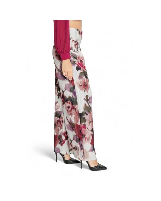 Rinascimento Red Bordeaux Polyester Casual Pants