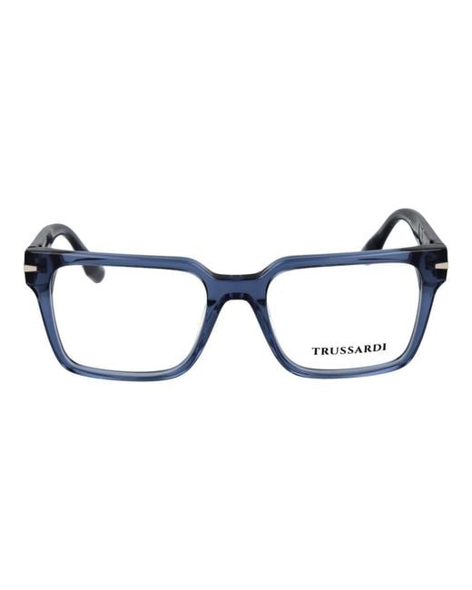 Trussardi Blue Acetate Glasses (frames) for men