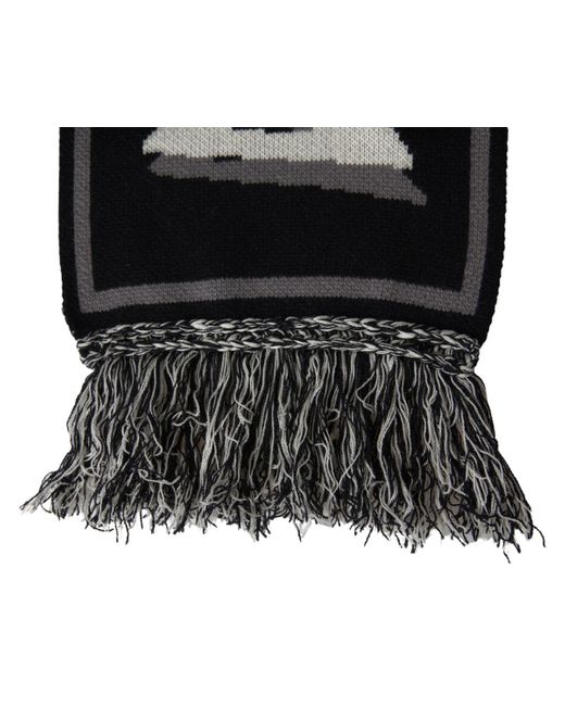 Dolce & Gabbana Black Cashmere Knitted Wrap Shawl Fringe Scarf for men