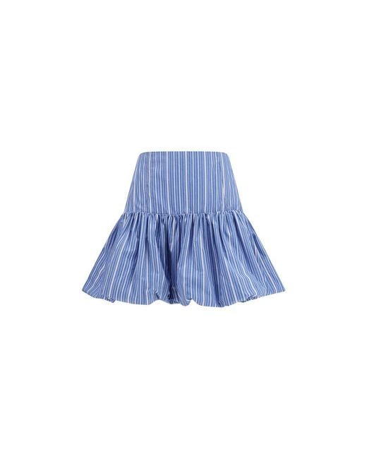 Ganni Blue Cotton Mini Skirt