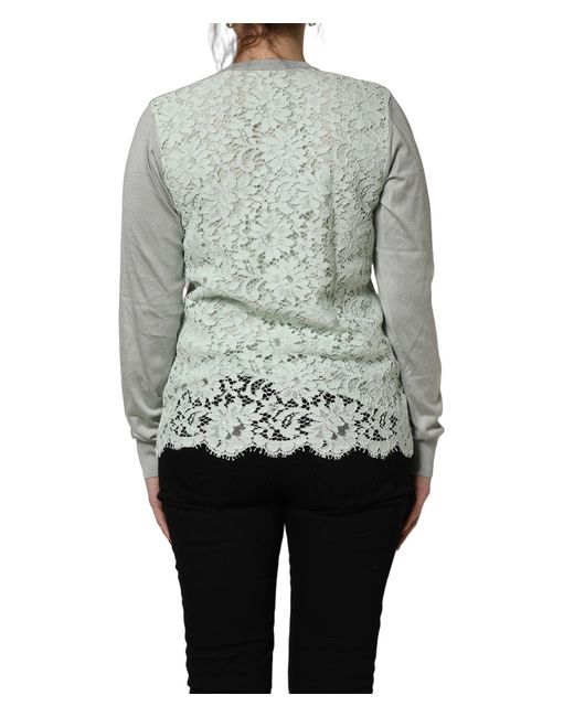 Dolce & Gabbana Gray Green Buttondown Longsleeve Cardigan Sweater