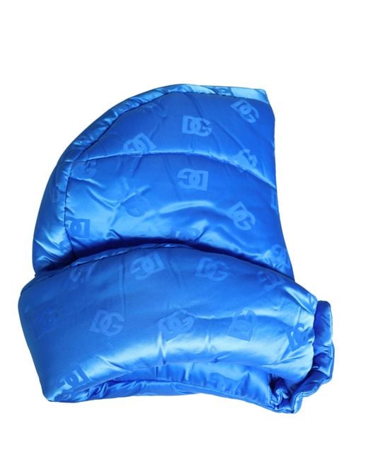 Dolce & Gabbana Blue Logo Print Whole Head Wrap Capello Hat for men