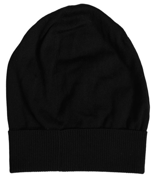 Dolce & Gabbana Men Black Wool Knitted Winter Beanie Capello One Hat for men