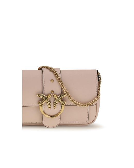 Pinko Gray Multicolor Calf Leather Bos Taurus Shoulder Bag