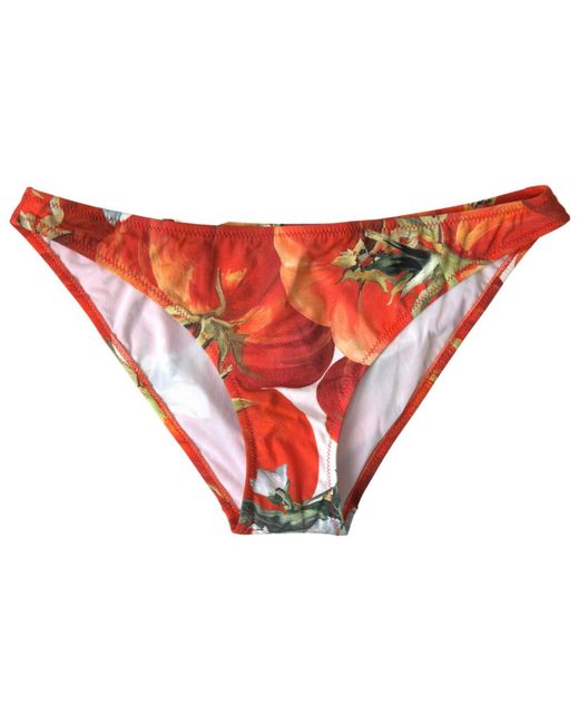 Dolce & Gabbana Black Orange Pumpkin Beachwear Bikini Bottom Swimwear