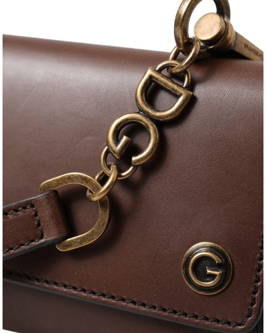 Dolce & Gabbana Elegant Leather Shoulder Bag In Rich Brown for men