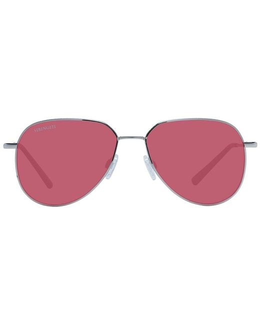 Serengeti Pink Silver Metal Sunglasses