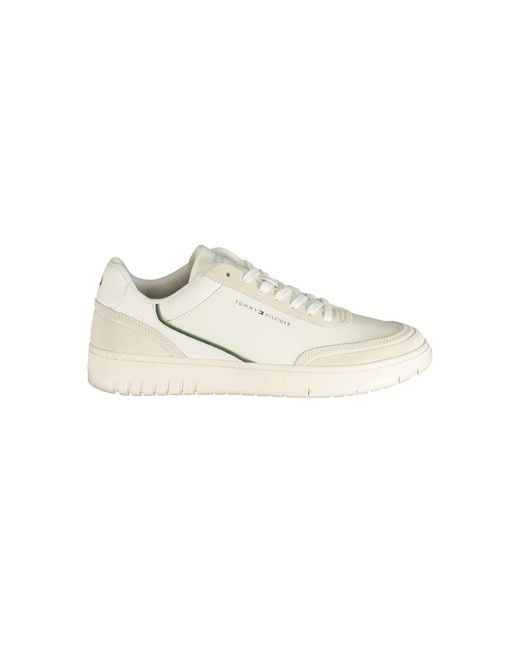 Tommy Hilfiger White Polyurethane Men's Sneaker for men