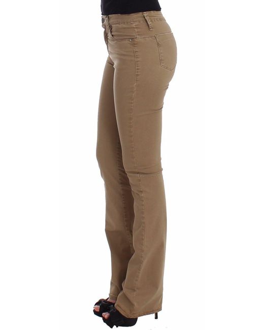 CoSTUME NATIONAL Multicolor Beige Straight Leg Denim Pants Stretch Jeans