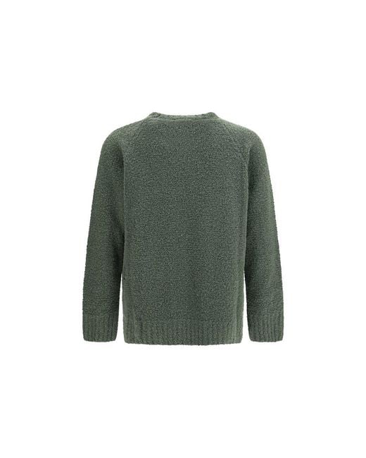 Laneus Green Bicolor Wool Oves Aries Sweatshirt for men