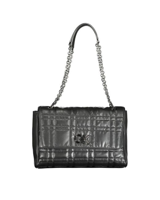 Calvin Klein Black Elegant Chain-Handle Bag With Twist Lock