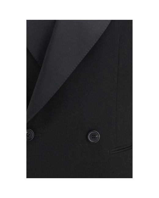Saint Laurent Brown Black Wool Oves Aries Leather Jacket for men