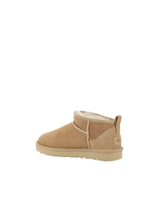 Ugg Natural Beige Suede Leather Ankle Boots
