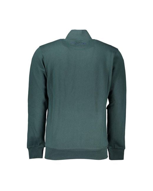 La Martina Green Elegant Fleece Sweatshirt With Embroidery for men