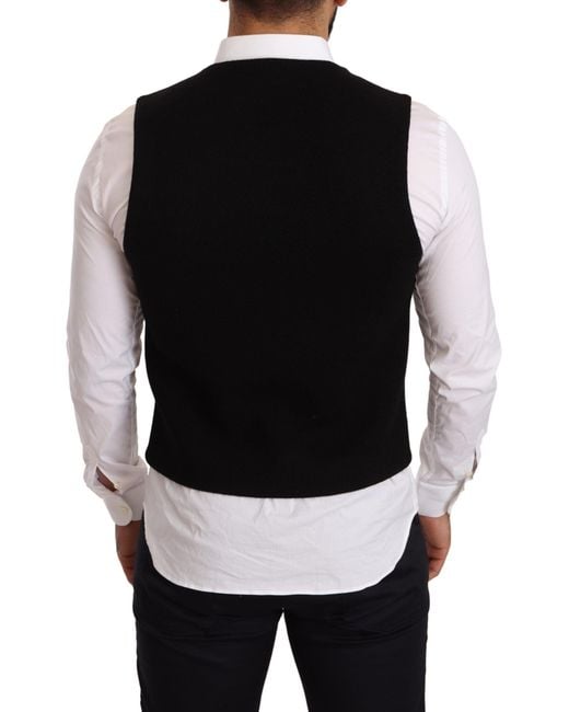 Dolce & Gabbana Black Suit Vests for men
