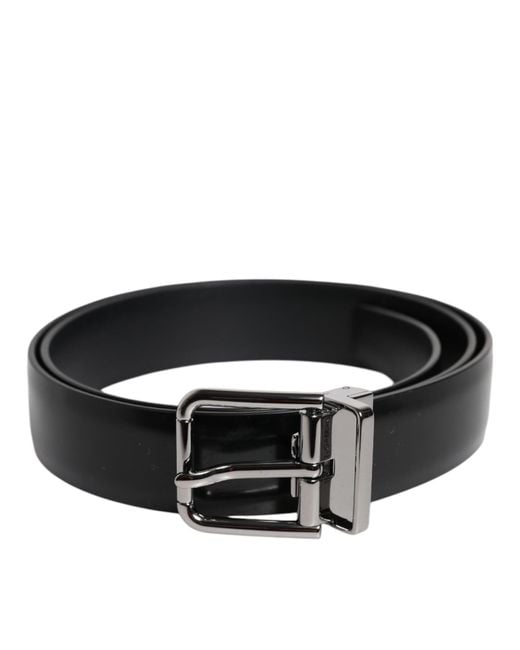 Dolce & Gabbana Black Buckled Leather Belt for men