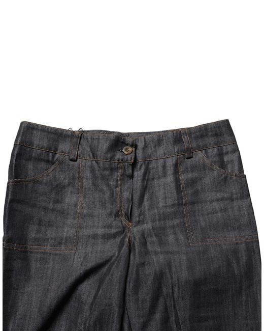 Bencivenga Black Cotton Mid Waist Skinny Denim Trouser Jeans