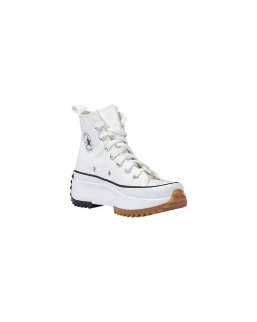 Converse White Fabric High Top Sneakers