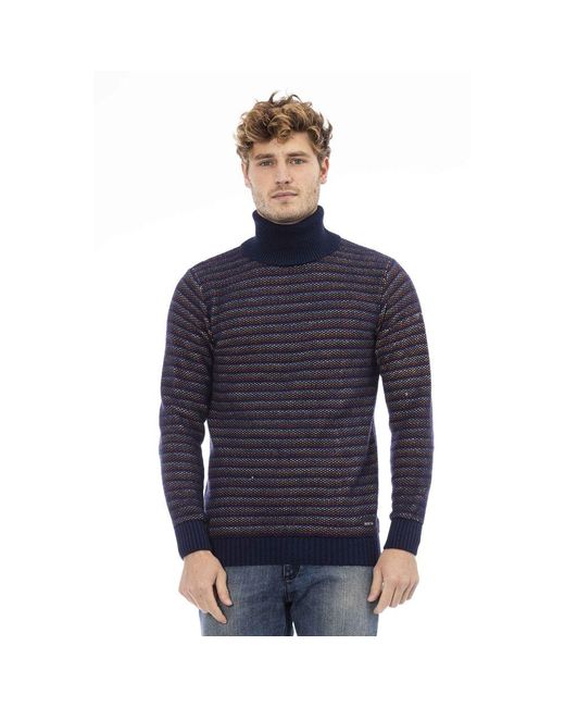 DISTRETTO12 Blue Wool Sweater for men