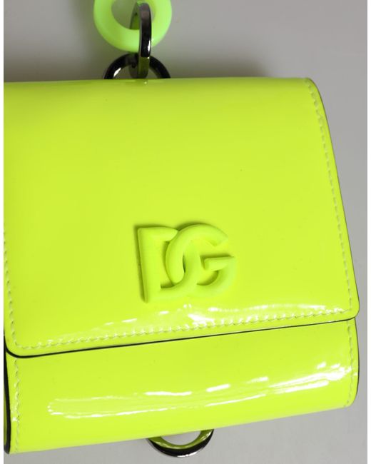 Dolce & Gabbana Yellow Bifold Dg Logo Neck Strap Cardholder Wallet for men