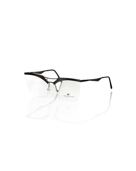 Frankie Morello Black Glitter Metal Clubmaster Eyeglasses