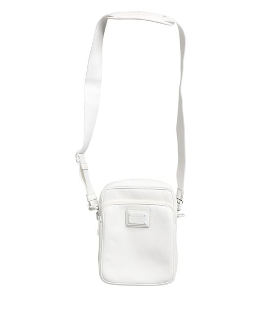 Dolce & Gabbana White Logo Plaque Crossbody Shoulder Borse Men Bag for men