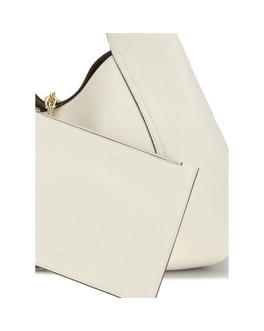 Gucci Natural White Calf Leather Bos Taurus Shoulder Bag