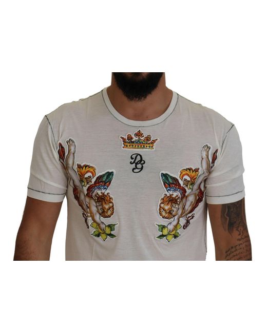 Dolce & Gabbana Gray Elegant Cotton-Silk Blend Tee for men