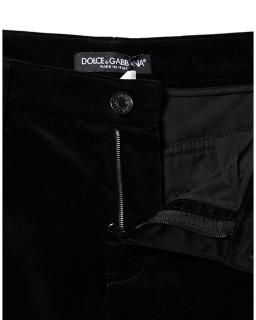 Dolce & Gabbana Black Cotton Skinny Capri Cropped Denim Jeans