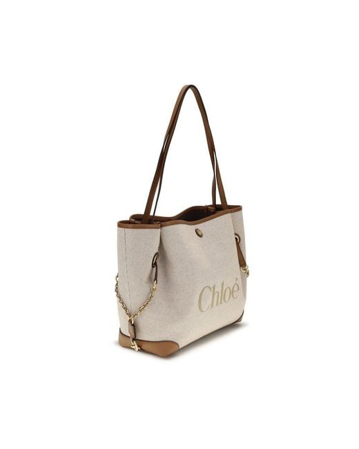 Chloé Multicolor Beige Cotton Shoulder Bag