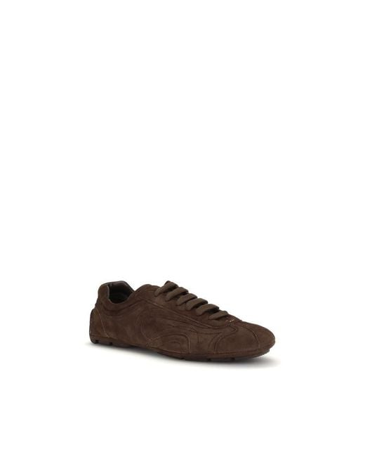 Prada Brown Calf Leather Bos Taurus Athletic Sneakers for men