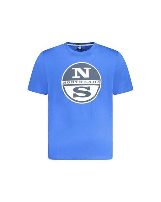 North Sails Blue Cotton T-Shirt for men