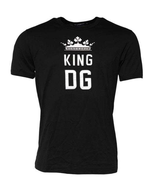Dolce & Gabbana Black King Dg Graphic Tee for men