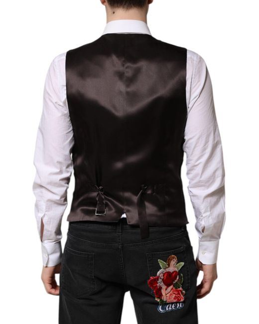 Dolce & Gabbana Black Pinstripe Vest Formal Wear for men