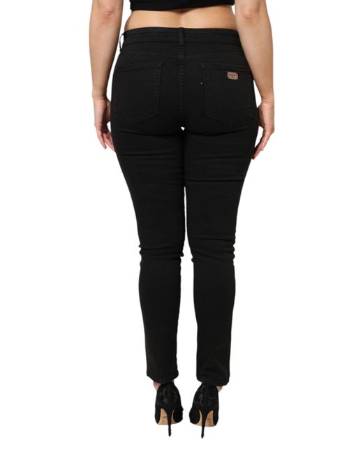Dolce & Gabbana Black Cotton Mid Waist Denim Jeans for men