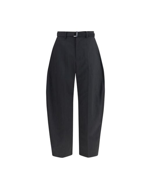 Sacai Blue Black Polyester Casual Pants for men