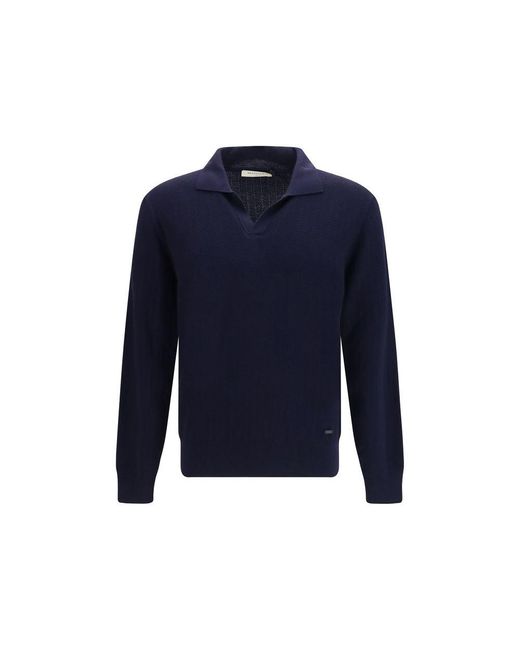 Brooksfield Blue Wool Oves Aries Sweatshirt for men