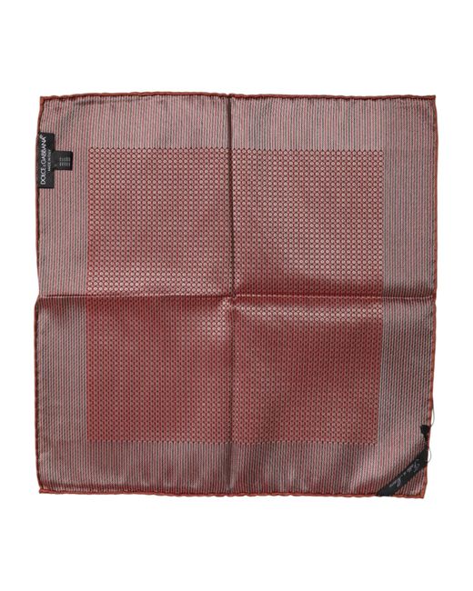 Dolce & Gabbana Red Silk Square Foulard Scarf for men