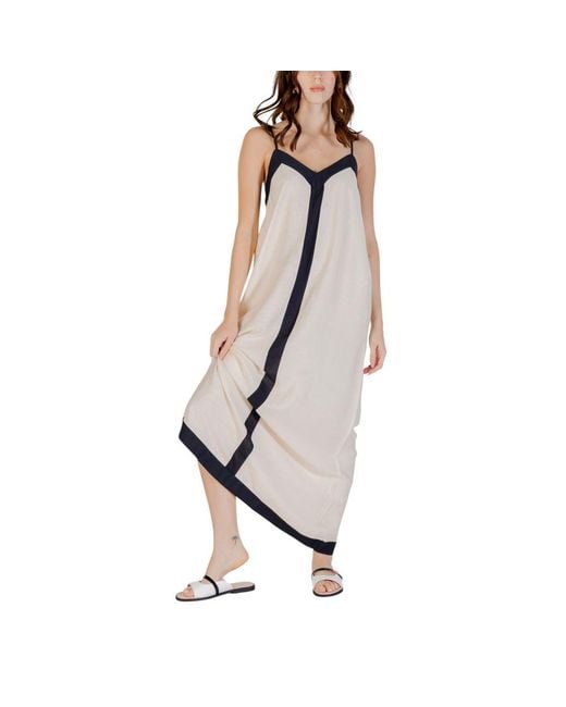 Vero Moda Multicolor Beige Nylon Long Dress