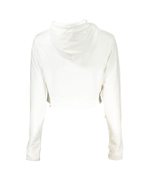 Tommy Hilfiger White Chic Hooded Sweatshirt With Logo Embroidery