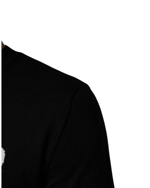 DSquared² Black Logo Knitted Crew Neck Men Pullover Sweater for men