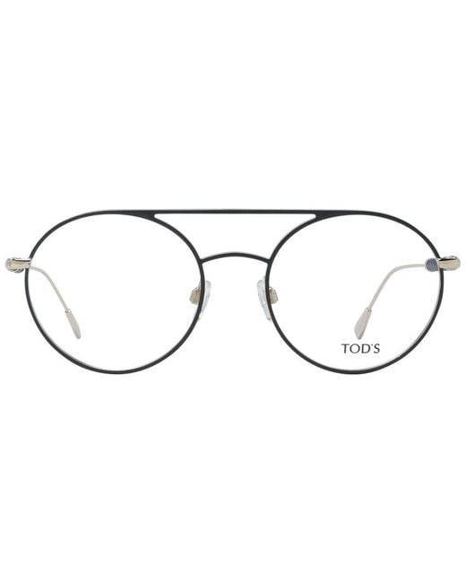 Tod's Metallic Black Metal Glasses (frames) for men