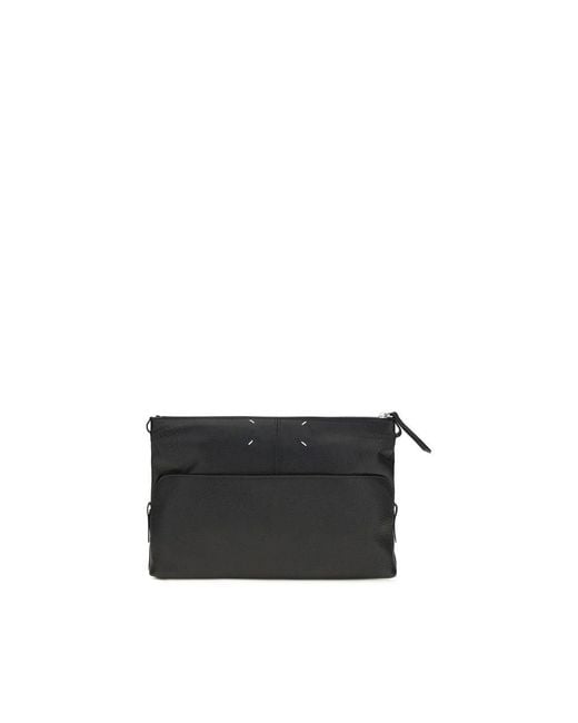 Maison Margiela Black Calf Leather Bos Taurus Clutch Bag for men