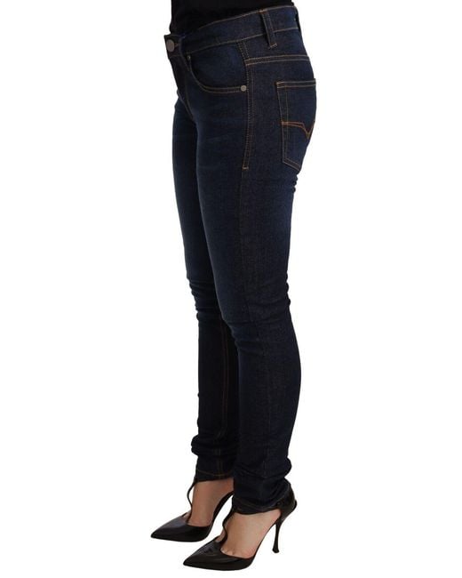 Versace Jeans Blue Elegant Low Waist Skinny Designer Jeans