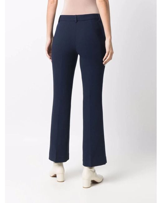 L'Autre Chose Blue Cropped Tailored Trousers