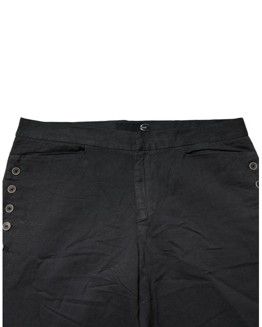 Just Cavalli Black Straight Fit Mid Waist Denim Trouser Jeans Cotton-Elastane for men