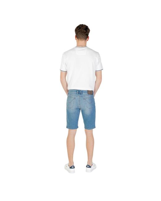 Jeckerson Blue Cotton Bermuda for men